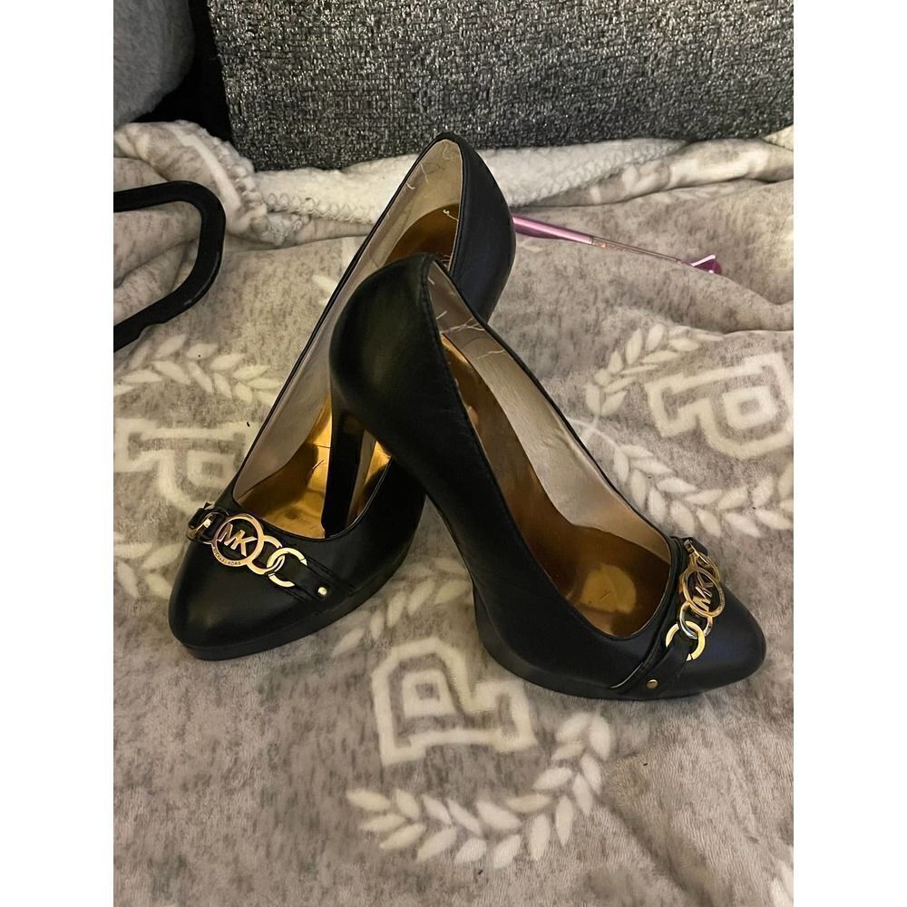 Michael Kors HAMILTON Pump Classic Black Suede Heels Stilettos Platform. - Picture 8 of 9